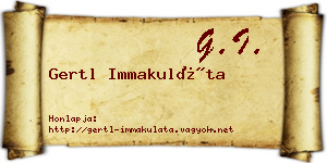 Gertl Immakuláta névjegykártya